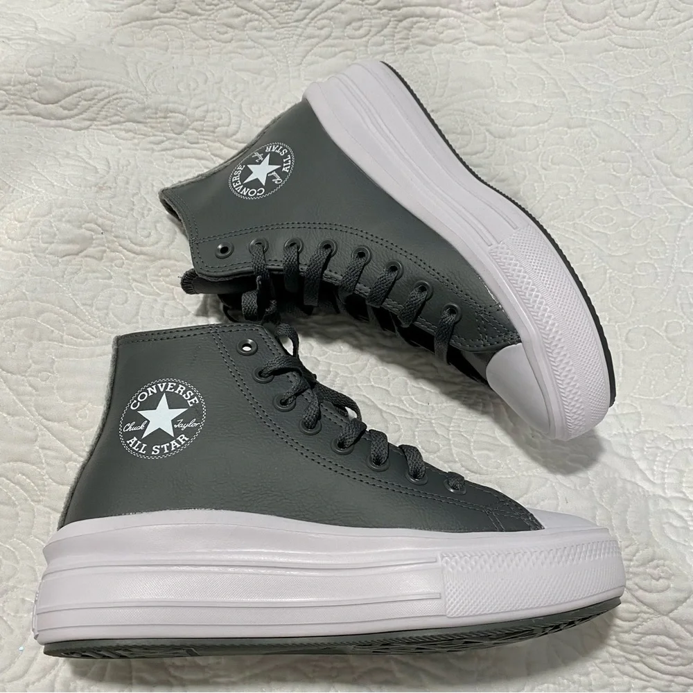 Converse Chuck Taylor All Star Move Cozy Utility Sneakers Iron Grey Platform - Picture 3 of 10